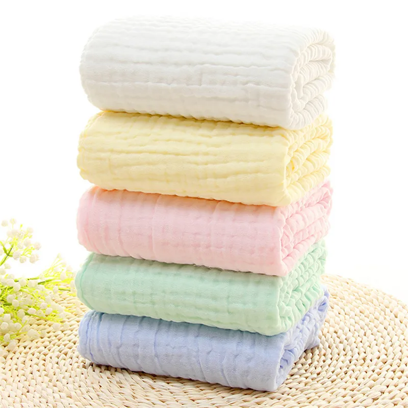 

COSPOT банное полотенце для новорожденного детское 100% хлопковое однотонное Пеленальное Одеяло для детей 6 слоев Марлевое полотенце детское по...