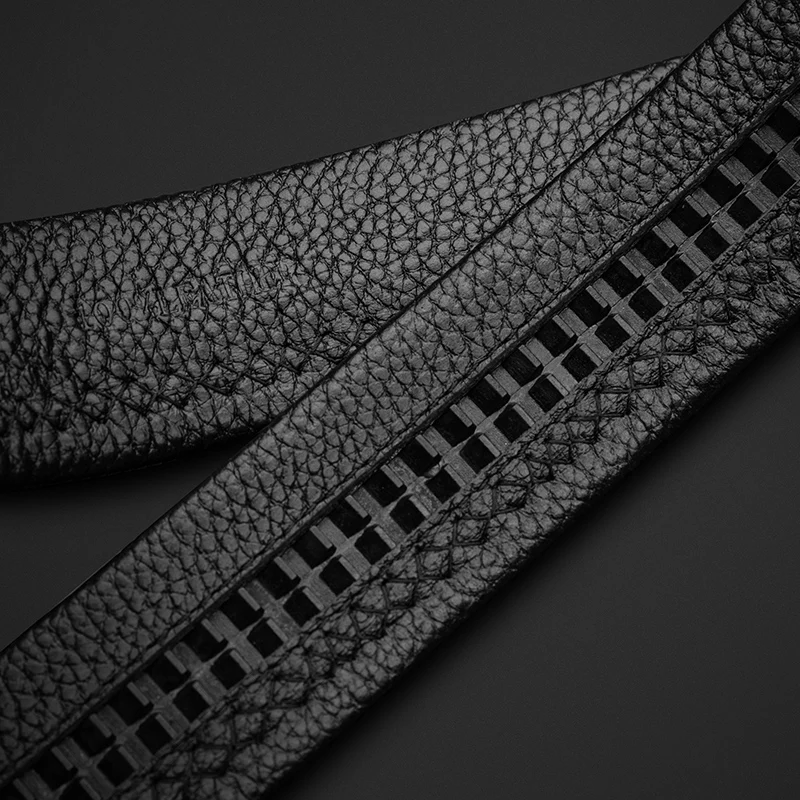 Мужской ремень BISON DENIM черный роскошный из натуральной коровьей кожи с