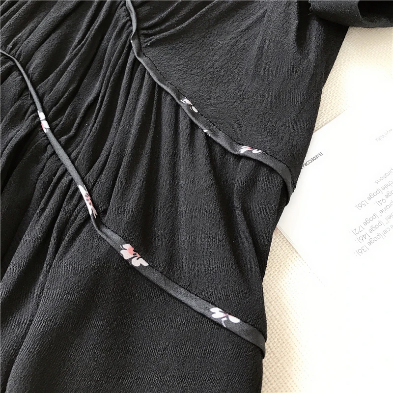 Женское платье, романтичное, Tencel, хлопок, гладкое и удобное, сломанный цвет, сочетающееся с v-образным вырезом, с коротким рукавом, с высокой талией, ТРАПЕЦИЕВИДНОЕ ПЛАТЬЕ
