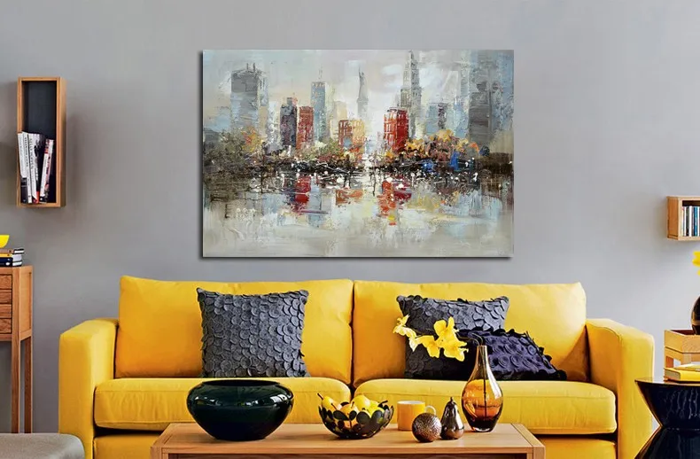 В центре Нью-Йорка ручной работы картина маслом на холсте городской пейзаж