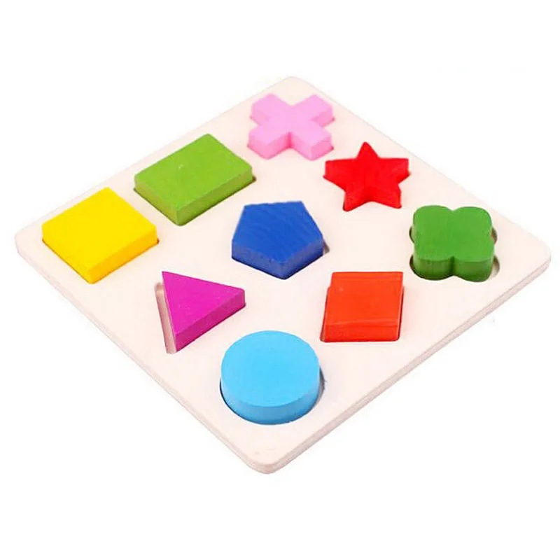 Деревянные Геометрические 3D Puzzle игрушечные лошадки Математика для раннего