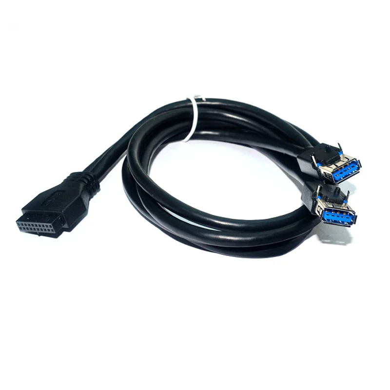 Высокоскоростной Кабель USB 3 0 с двумя портами 20 контактный концентратор адаптер