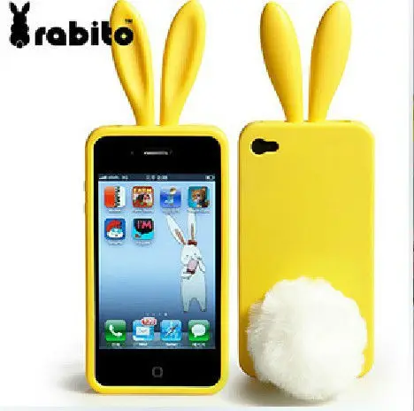 Fashion Rabbit Pattern Soft TPU Gel Case Cover For iPhone 5 5S free shipping |