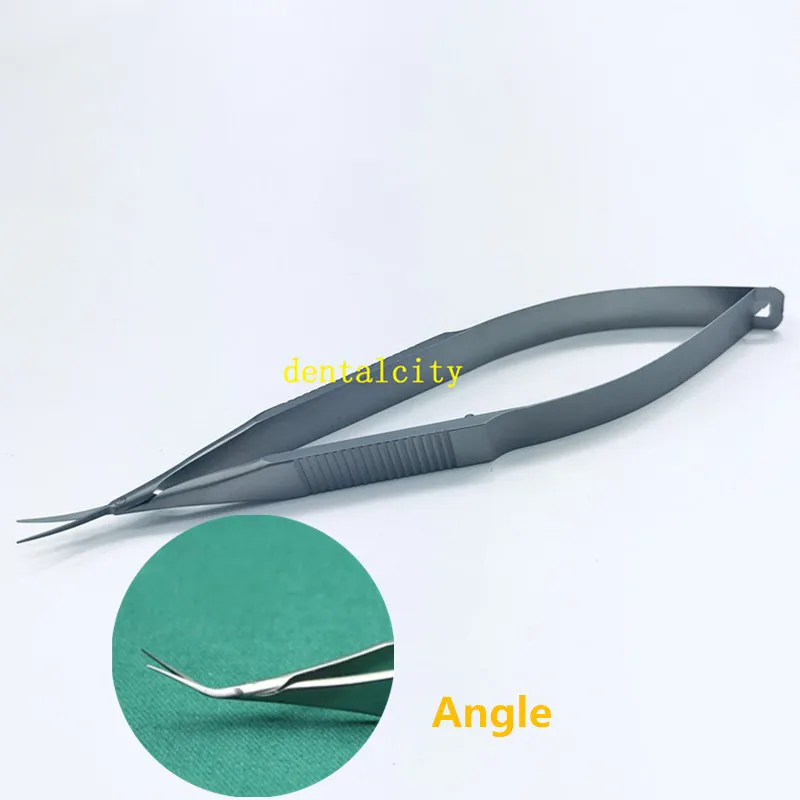 ss- angle Офтальмологическая микрохирургии 12,5 см капсульные мембранные ножницы Микро ножницы титановый сплав/нержавеющая сталь - Цвет: ss- angle