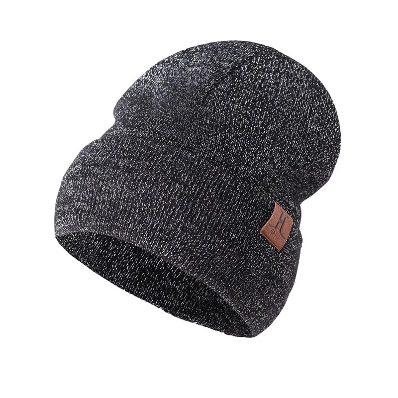 black A Женская шапка Beain тёплые вязаные шапки шерсть зима осень Skullies Beanie hat Женские однотонные черные женские уличные шапки - Цвет: black A