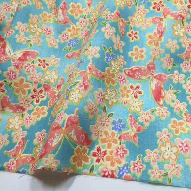 3pcs/lot 100% Cotton fabric Spring Garden Butterfly &amp Flowers Printing sewing tissu Handmade DIY Doll Cloth bundles | Дом и сад