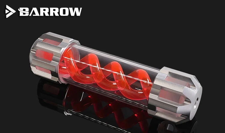 sliver and red Курган 205 мм X 50 мм двойная спираль Т-вируса Цилиндрический бак с водяным охлаждением охлаждающей жидкости A-RGB светильник системы PMMA+ алюминиевая черная крышка - Цвет лезвия: sliver and red