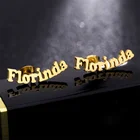 Персонализированные серьги с буквой из нержавеющей стали для женщин