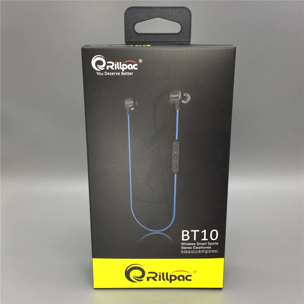 Rillpac BT10 V4.1+ EDR умные беспроводные Bluetooth наушники для занятий спортом с подключением по блютус наушники с микрофоном для мобильного телефона - Цвет: Blue color