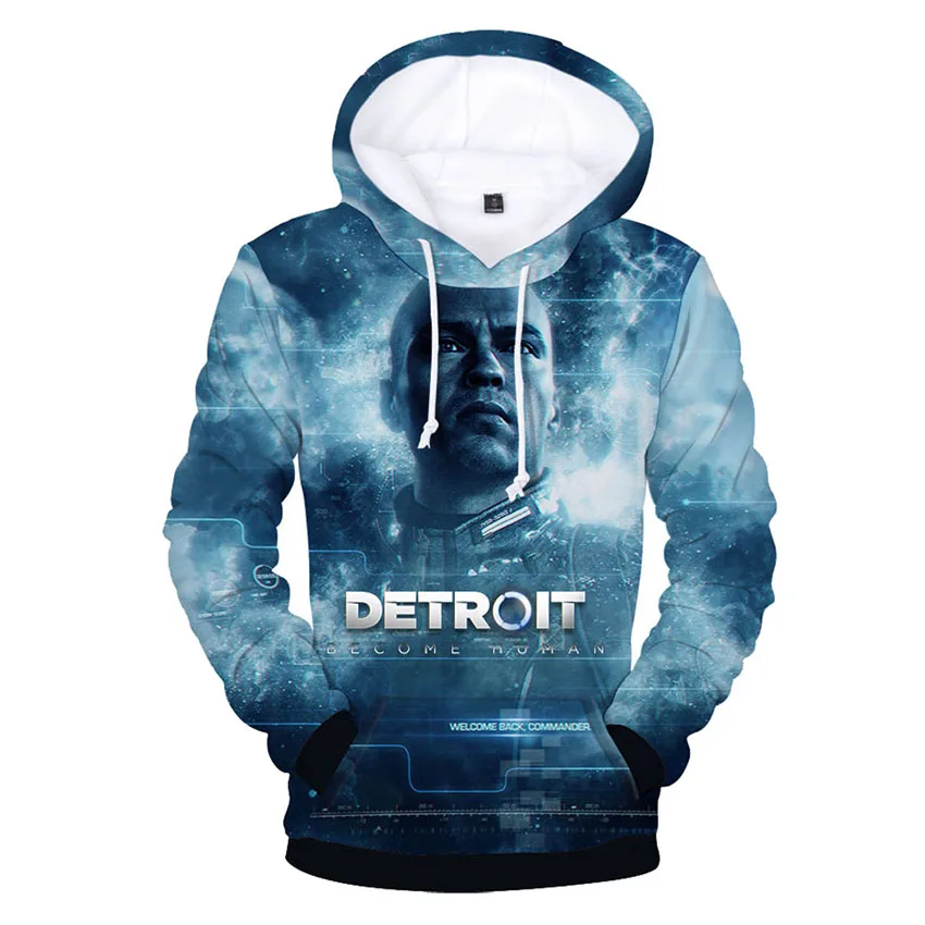 Толстовка с капюшоном Detroit Become Human 3D печать мужская унисекс уличная Женская Хип
