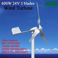 advanced 600w 24v 3 blades horizontal small wind turbine generator for gardenrooftopboat with boost hybrid controller