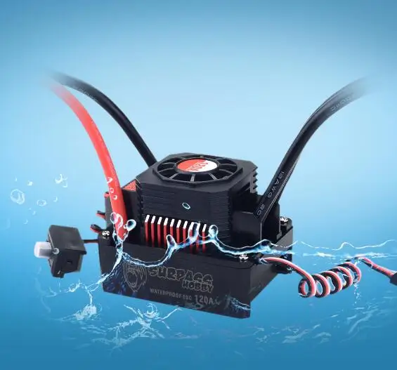 120A ESC Водонепроницаемый 25A 35A 45A 60A 80A 120A 150A ESC бесщеточный, Скорость контроллер для 1/8 1/10 1/12 1/20 RC автомобиль - Цвет: 120A ESC