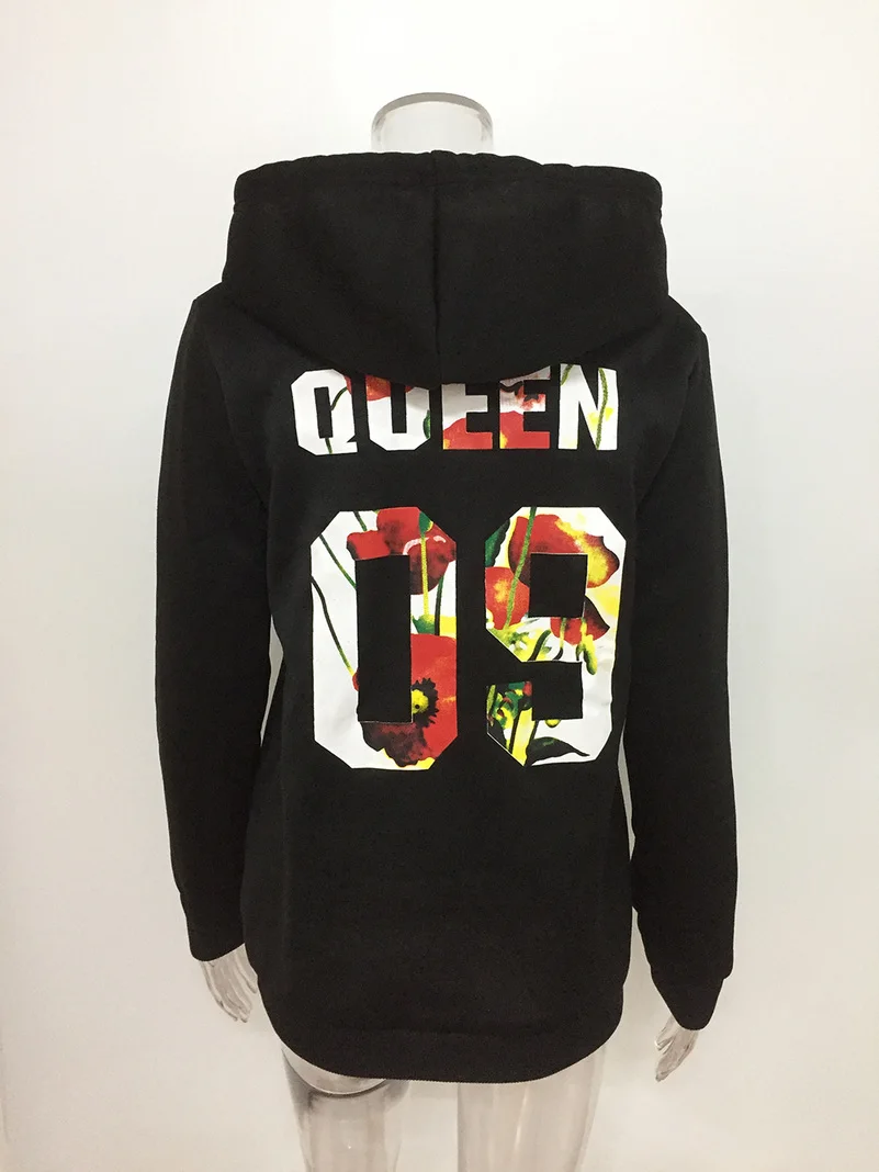 Дизайнерские толстовки Queen king для пар свитшоты 2019 Женская Повседневная кавайная