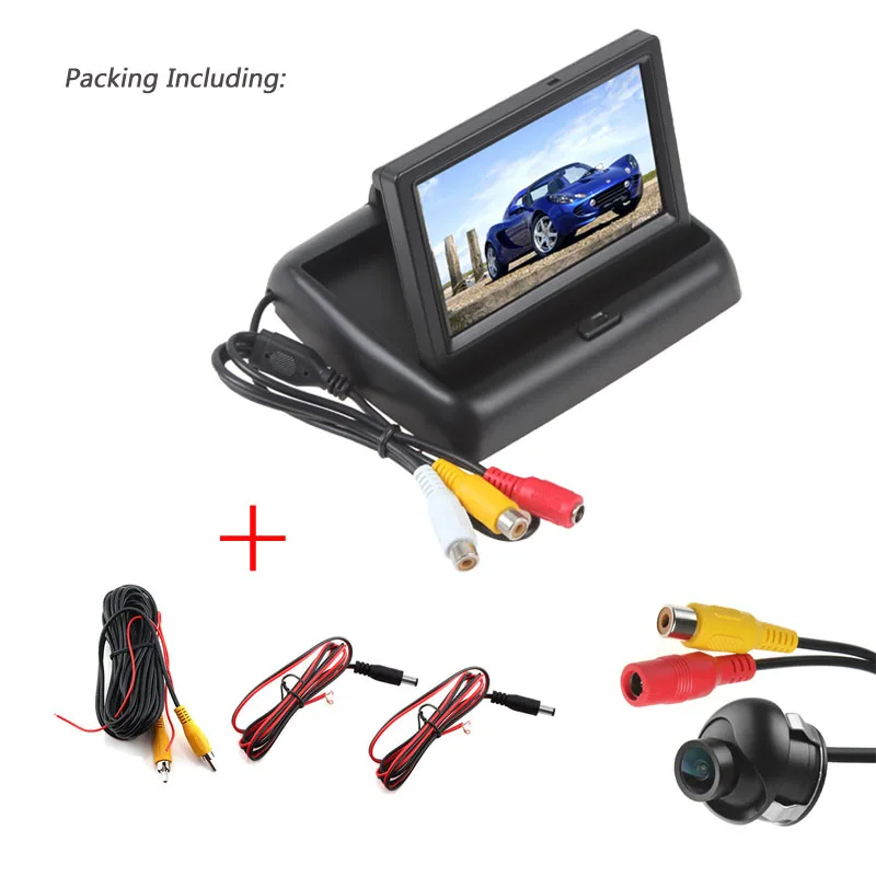 Zereo camera YuanTing 4,3 ''TFT lcd Автомобильный монитор заднего вида резервная камера водонепроницаемая система ночного видения заднего вида Система помощи при парковке - Название цвета: Zereo camera