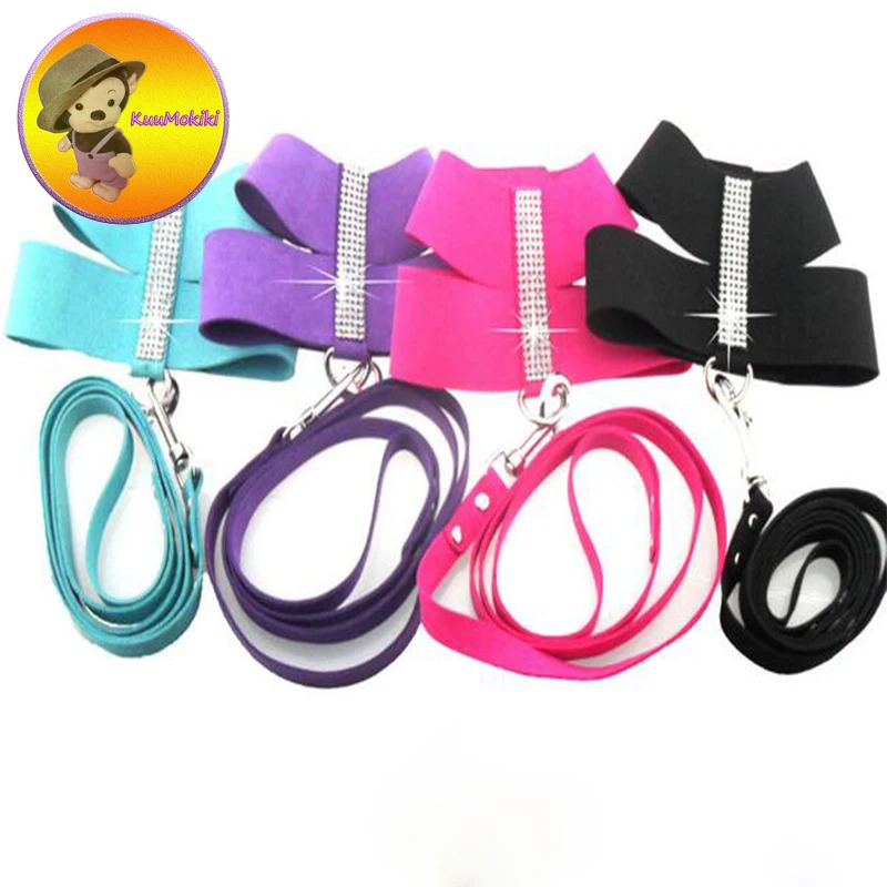 Ошейник для собак из мягкой кожи стразы со стразами поводок поводка прогулок |