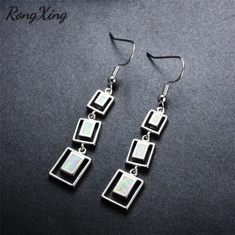 Женские серьги подвески с голубым/белым огненным опалом|long dangle earrings|long drop earringdangle