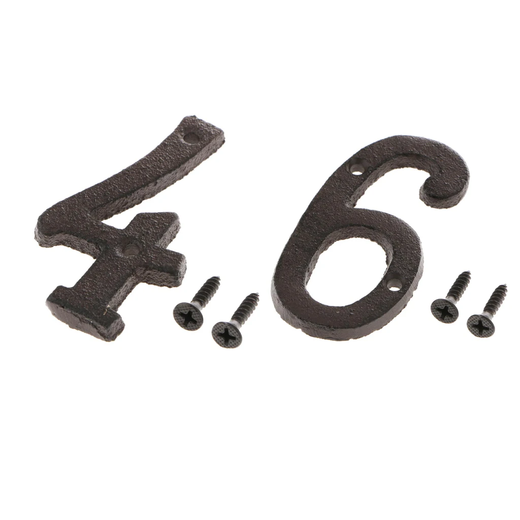 Чугунный металлический дверной знак с цифрами 2 шт. табличка для дома сада имя