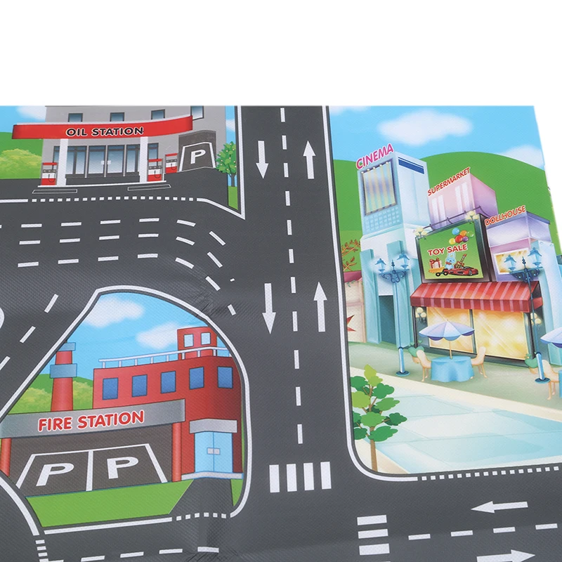 

New 83*58CM Children DIY Car Parking Map Toys Baby Climbing Playing Mats Kids Toys City Parking Lot Roadmap Map English Version