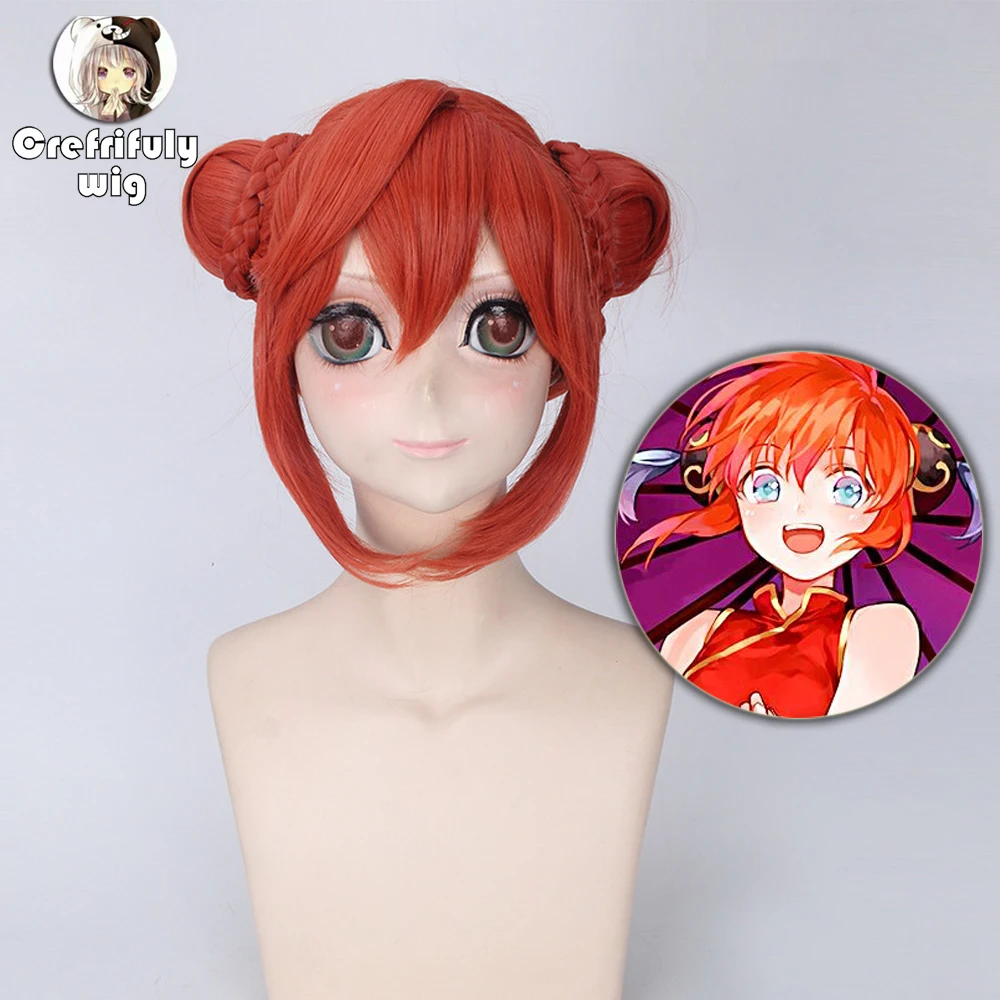 Аниме &quotгинтама&quot пятиконечная звезда оранжево красный короткий парик для