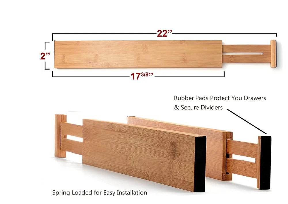 2 шт./компл. бамбуковый разделитель ящика для кухни органайзер хранения