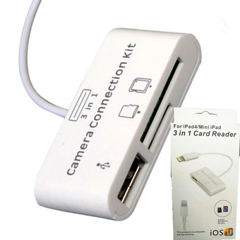 USB кардридер Micro SD камера DSLR Link адаптер для iPad iphone X 8 7 6 5 iOS 12|Картридеры| |