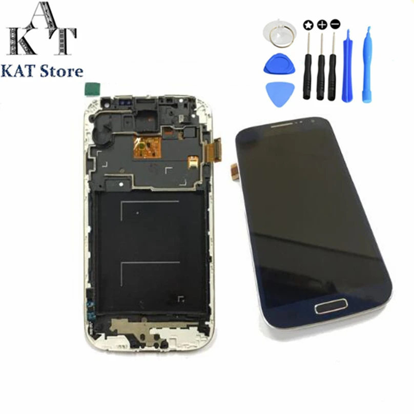 Сменный ЖК экран KAT для Samsung Galaxy S4 I9500 i337 i9505 E300S дисплей сенсорный с рамкой гарантия