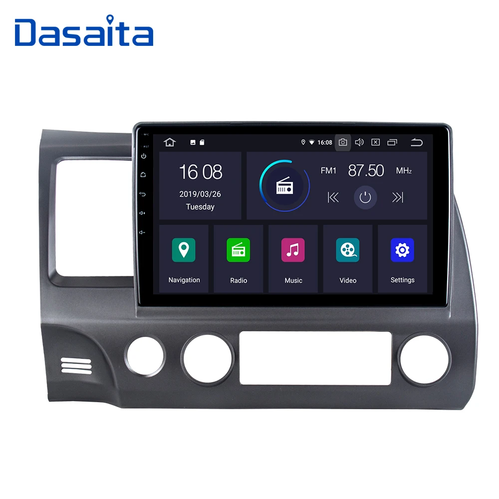 1din Android Автомобильный gps навигатор для Honda Civic 2009 2010 2011 с 9 0 радио плеер 10 2 &quotHD
