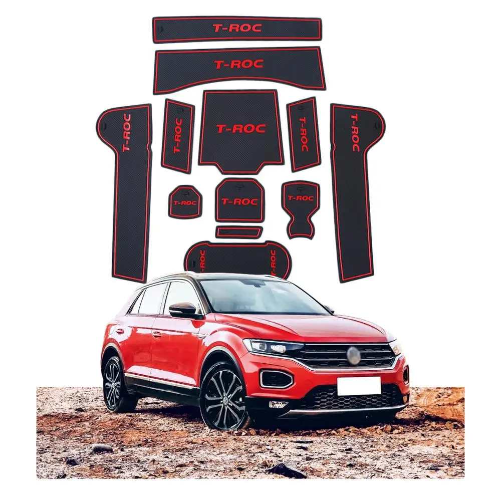 RUIYA автомобильный разъем nats для Volkswagen VW T-Roc слот коврик резиновый интерьерный Декор нескользящий коврик автомобильный аксессуар