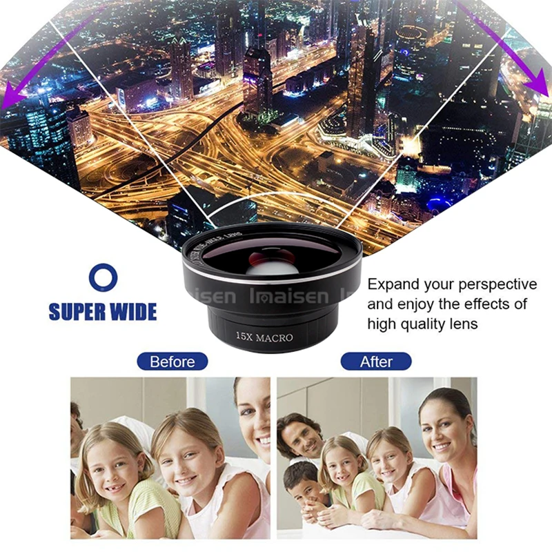 HD Professional 2 IN 1 Camera Lens Wide Angle + Macro For Mobile Phone | Мобильные телефоны и аксессуары