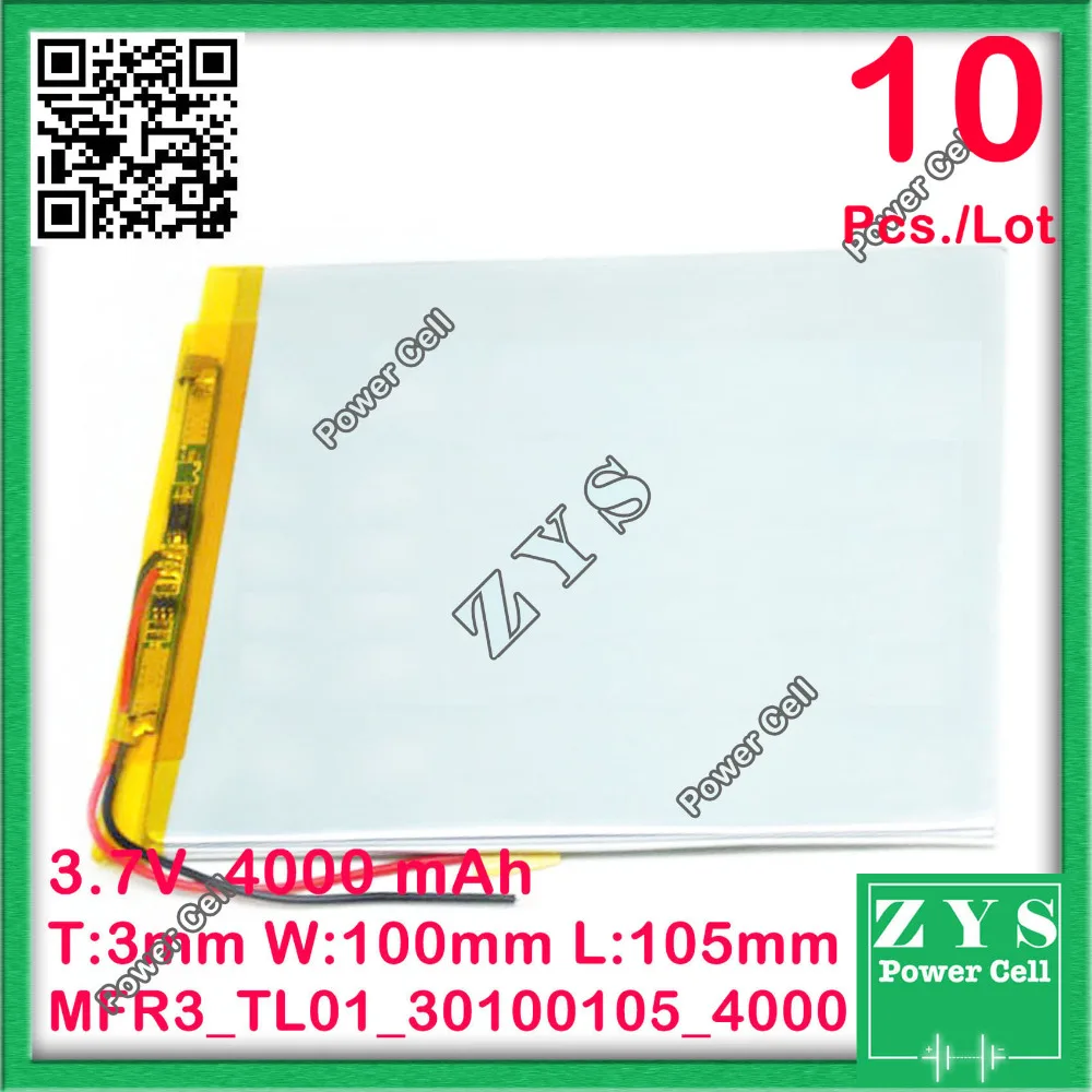 

10pcs Safety Packing,3.7V 4000mah Li-ion battery for tablet pc 8 inch 10 inch [30100105] 03100105 Size:3x100x105mm Free Shipping