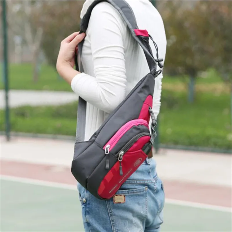 Men Chest Bag Polyester Waterproof Letter Zipper Patchwork Design Women Crossbody Bags Nylon A002 | Багаж и сумки