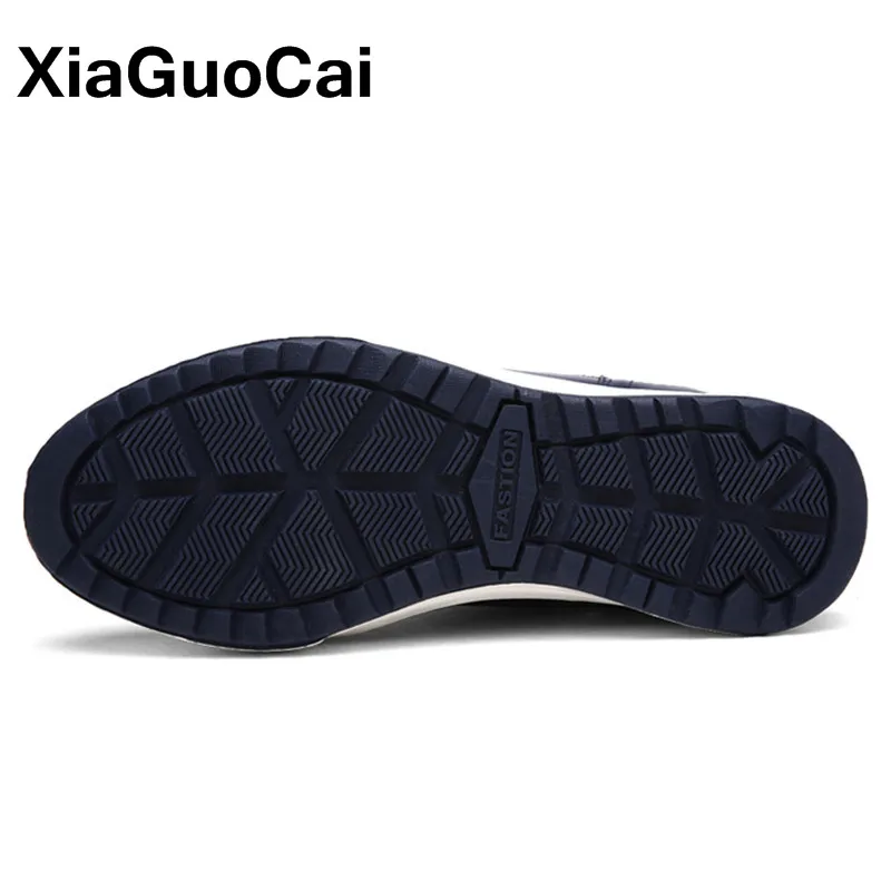 Xiaguocai зима теплая Мужские сапоги высокие Повседневная Мужская обувь из
