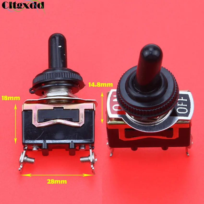 Cltgxdd 1 шт. черный миниатюрный тумблер с водонепроницаемой крышкой 12 В 2 терминала