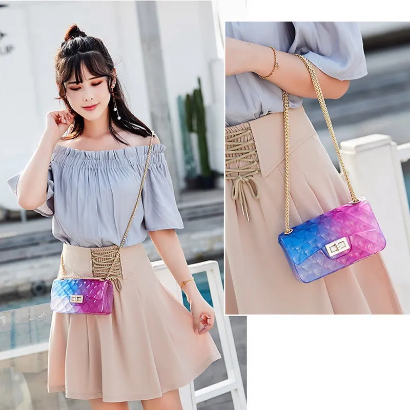 Сумка-желе женская повседневная милый саквояж на плечо пляжная сумочка-конверт