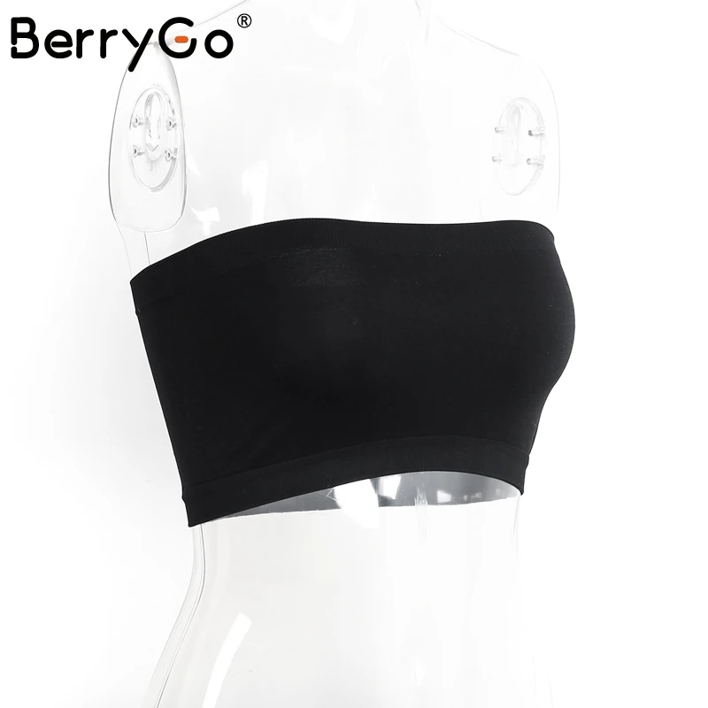 BerryGo Универсальные бесшовные топы бандо 2018 Лето Wirefree бюстгальтер с мягкими