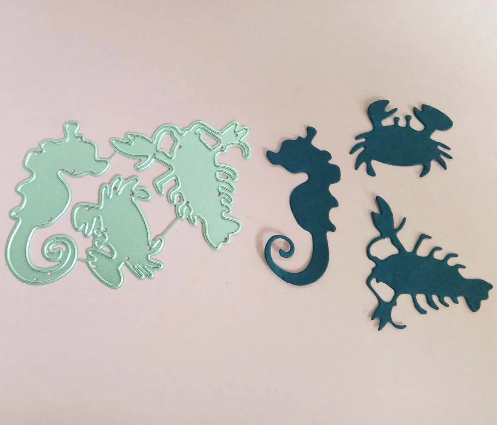 3 шт. металлический трафарет для резки Омаров и крабов Seahorse скрапбукинга