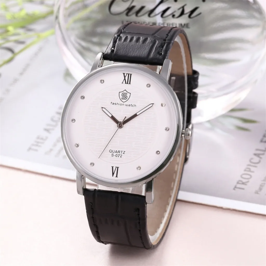men watches Geneva Brand Luxury Leather male Quartz Wrist Watches Quality Fashion relogio feminino luxo marca Dropship | Наручные часы