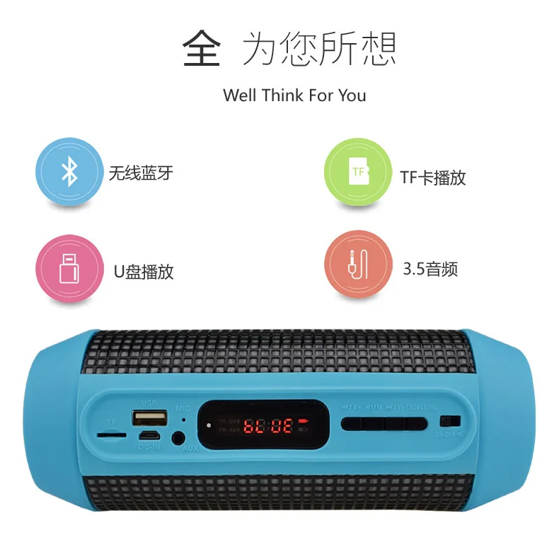 Q600 беспроводной Bluetooth открытый динамик Портативный светодиодный фонарик красочный сабвуфер с микрофоном стерео объемный Саундбар