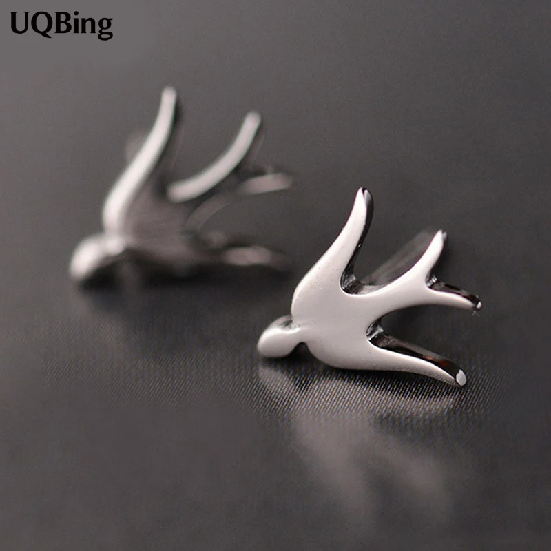 

Free Shipping Fashion 925 Sterling Silver Stud Earrings Cute Swallow Stud Earrings For Women Beautiful Jewelry