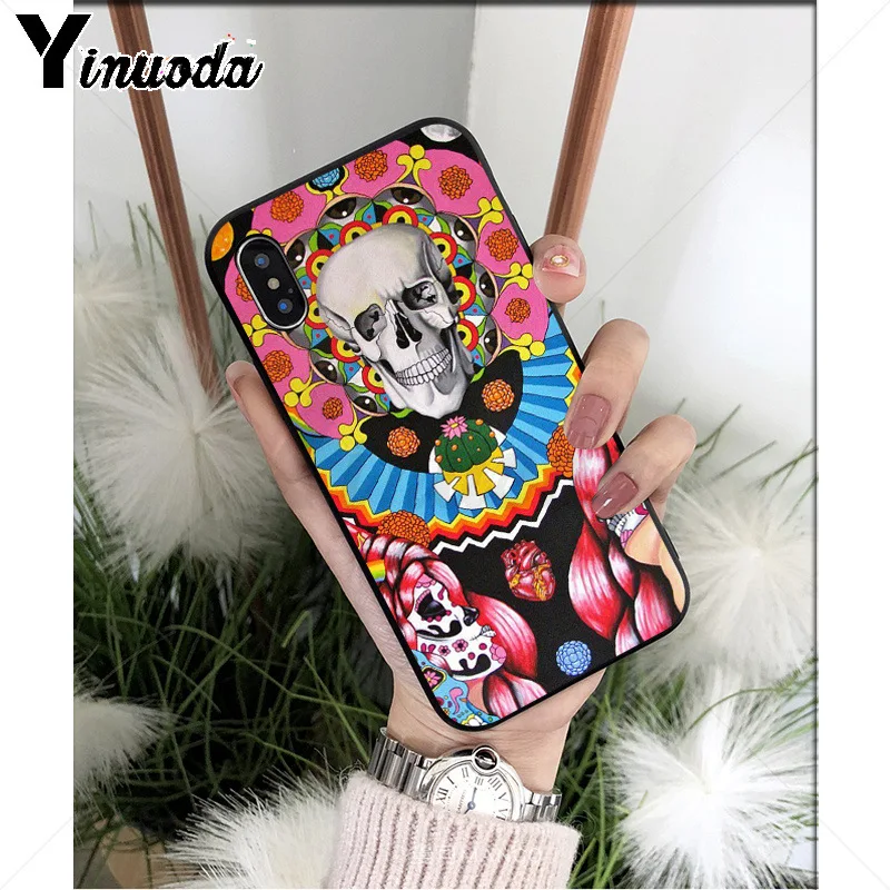 Yinuoda Хиппи Psychedelic Art черный ТПУ Мягкий силиконовый чехол для телефона iPhone 8 7 6 6S Plus 5