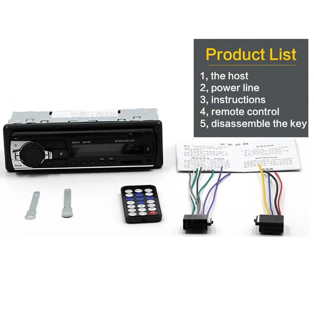 Автомобильный Радио Bluetooth стерео плеер MP3 USB/SD/FM USB радио Aux вход приемник Hands-free