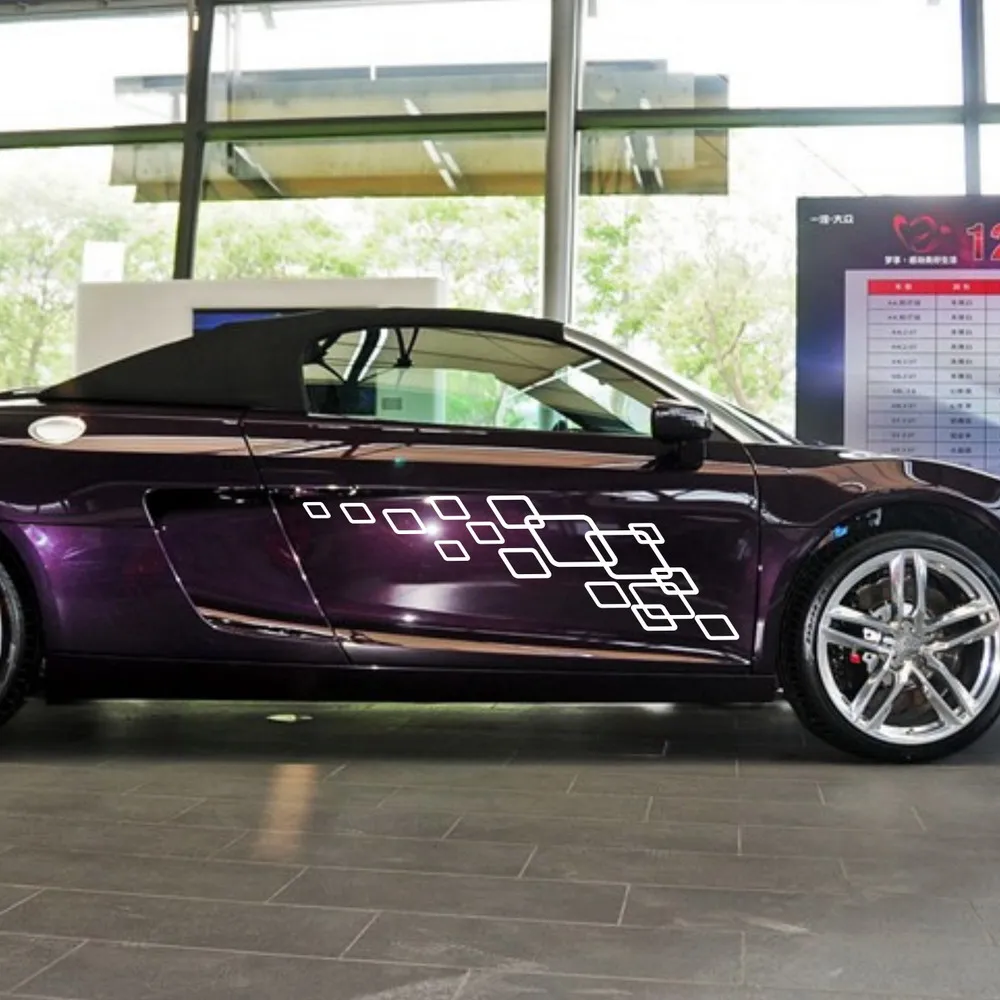 Автомобильные наклейки гоночные квадраты клетчатые флаги 45 дюймов для R8 I8