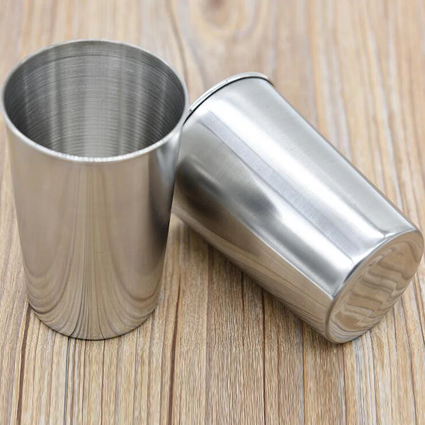 1pc 300ml Drinking Glass Stainless Steel Shot Glasses Cups Wine Beer Whiskey Mugs Outdoor Travel Cup | Дом и сад