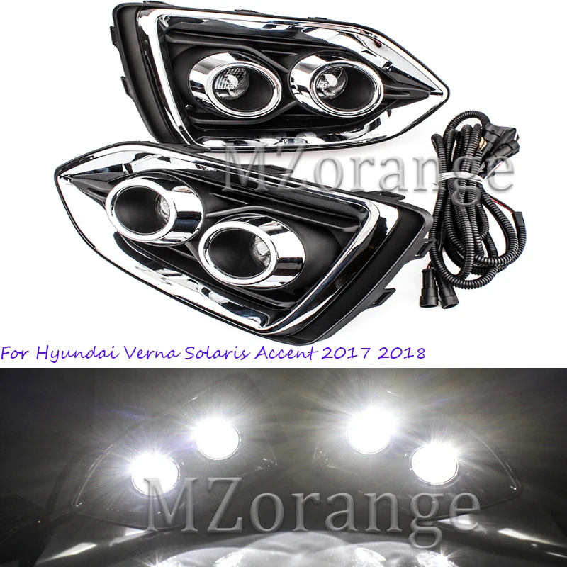 Автомобильные аксессуары светодиодный светильник дневного света для hyundai Verna Solaris Accent накладка DRL противотуманная фара автомобильный-Стайлинг сигнальный светильник