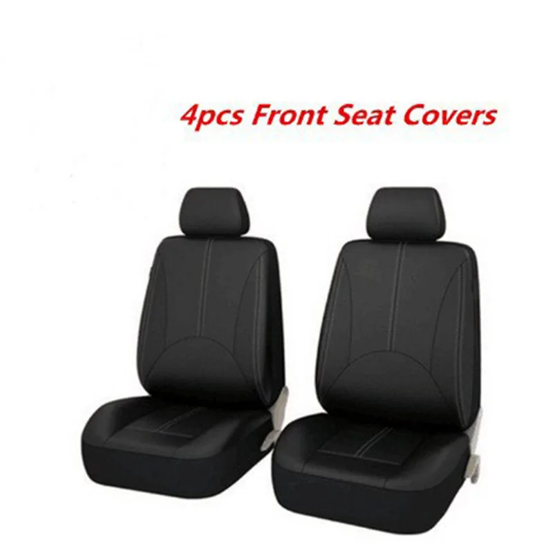 2 front seats Новинка, 5 сидений, искусственная кожа, чехлы для автомобильных сидений, набор, универсальные, подходят для большинства автомобилей, чехлы для автомобильных сидений, защита - Название цвета: 2 front seats