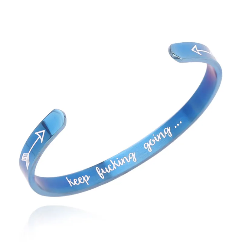 Модные Вдохновенные продолжайте манжеты Браслеты браслеты мотивационные друг поощрения Для мужчин t ювелирные изделия для Для мужчин Для женщин подарок - Окраска металла: SL388