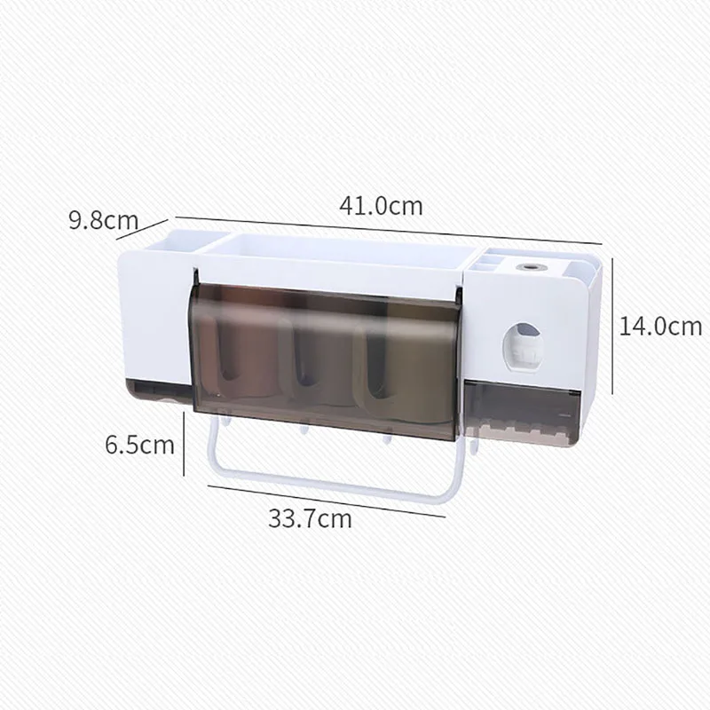 

Bathroom Accessories Set Automatic Toothpaste Dispenser Holder Wall Mount Storage Bathroom Accessories Squeezer Storage Rack
