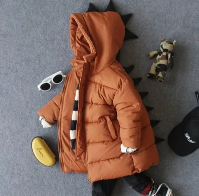 only caramel jacket От 2 до 8 лет, новинка года, зимняя утепленная куртка с капюшоном и хлопковой подкладкой для мальчиков, 1 предмет, детское зимнее пальто модное зимнее пальто для мальчиков - Цвет: only caramel jacket