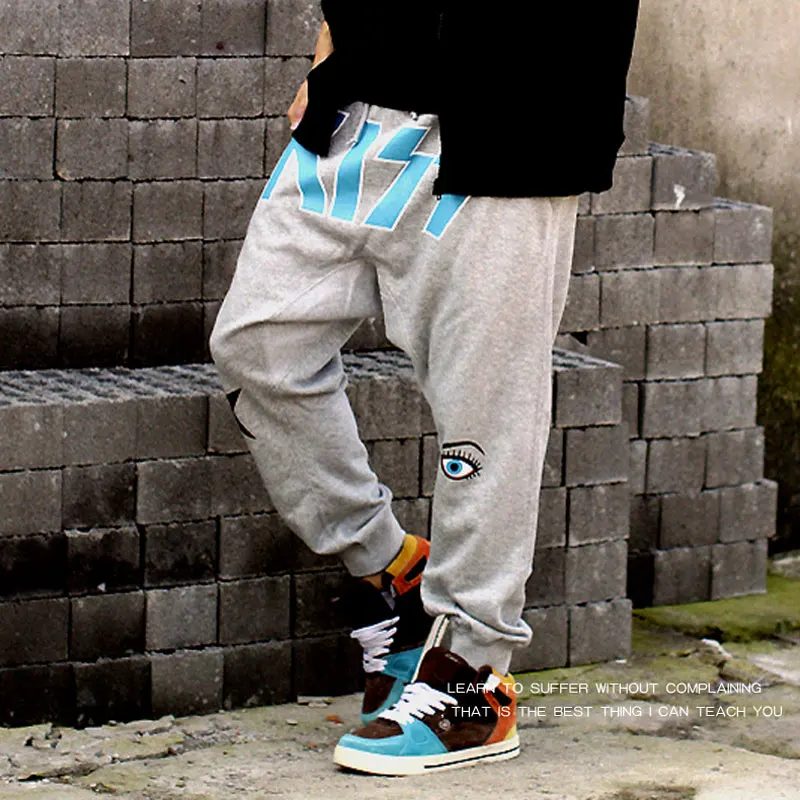 Хит продаж свободные штаны в стиле хип-хоп с крестиком большие размеры