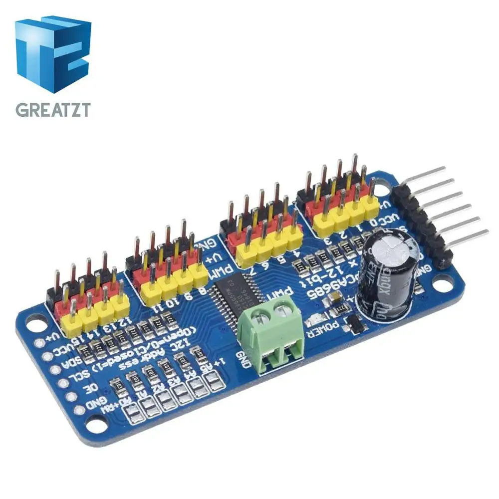 1 шт. 16 канал 12 бит ШИМ/сервопривод I2C интерфейс PCA9685 для Arduino Raspberry PI DIY Servo Щит